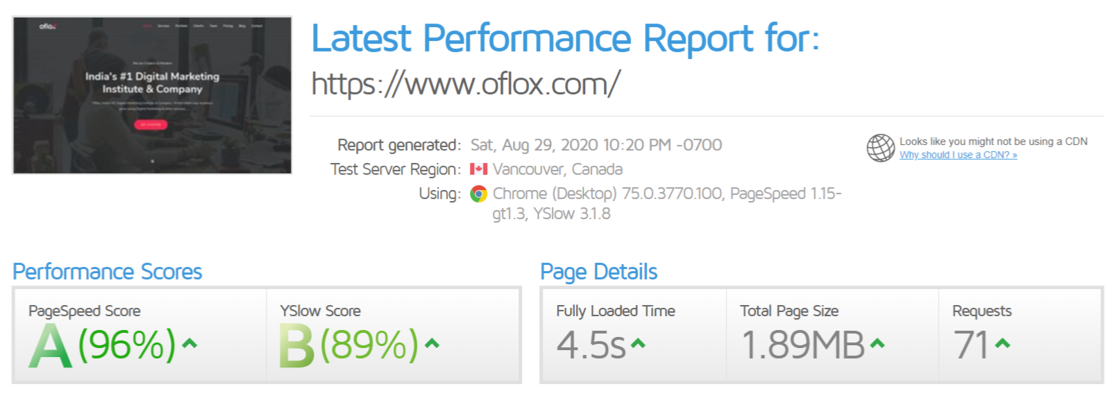 gtmetrix website speed test 