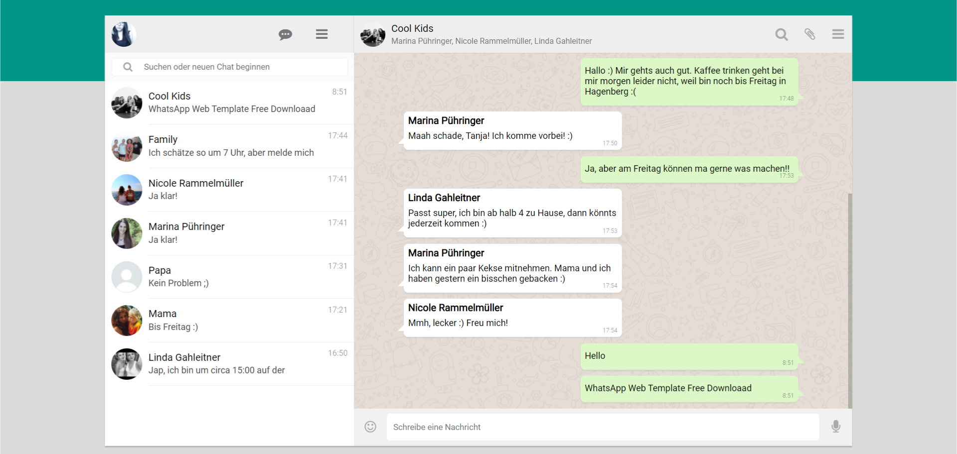 WhatsApp Chat Design Template