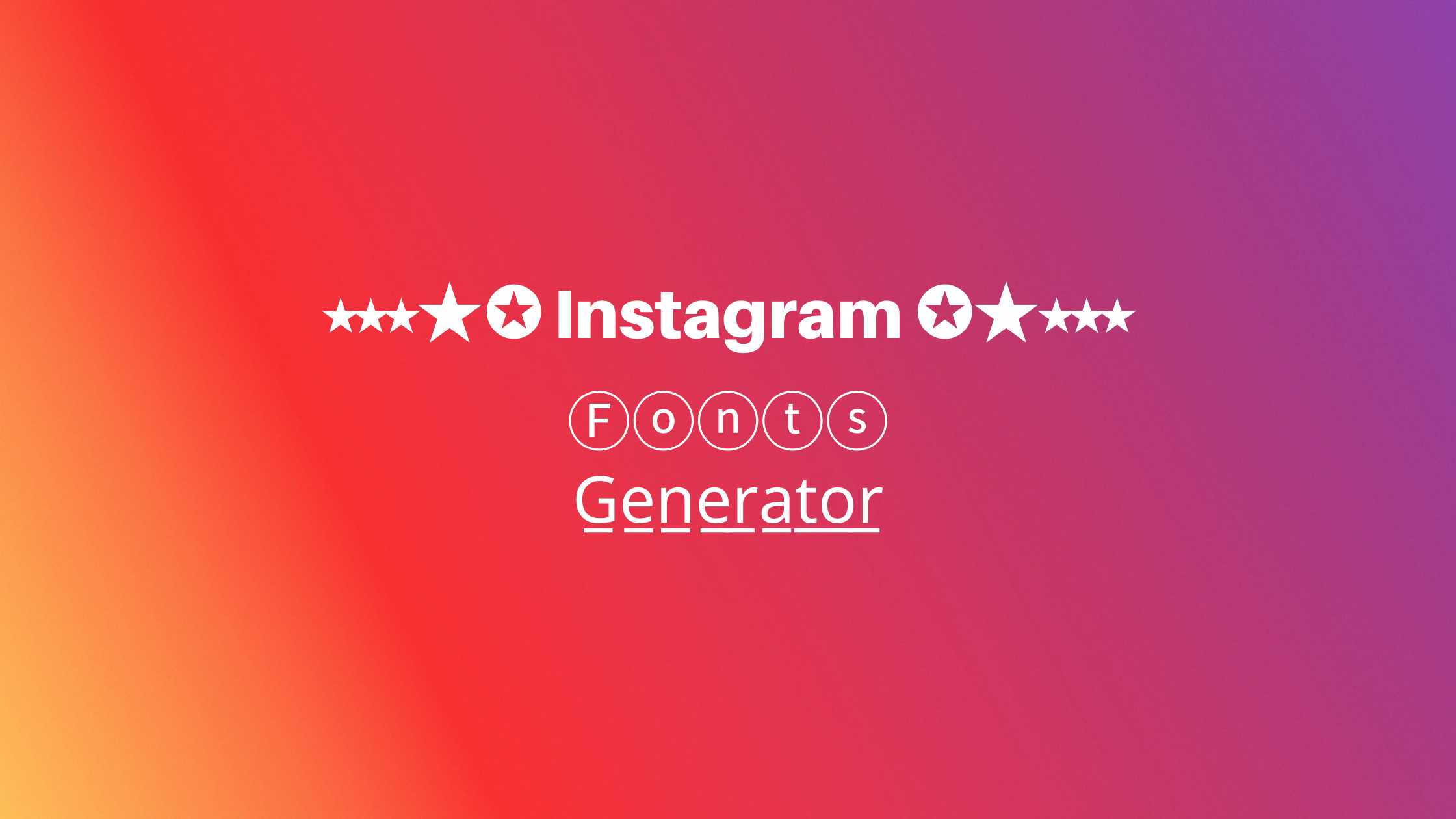 Instagram Fonts generator