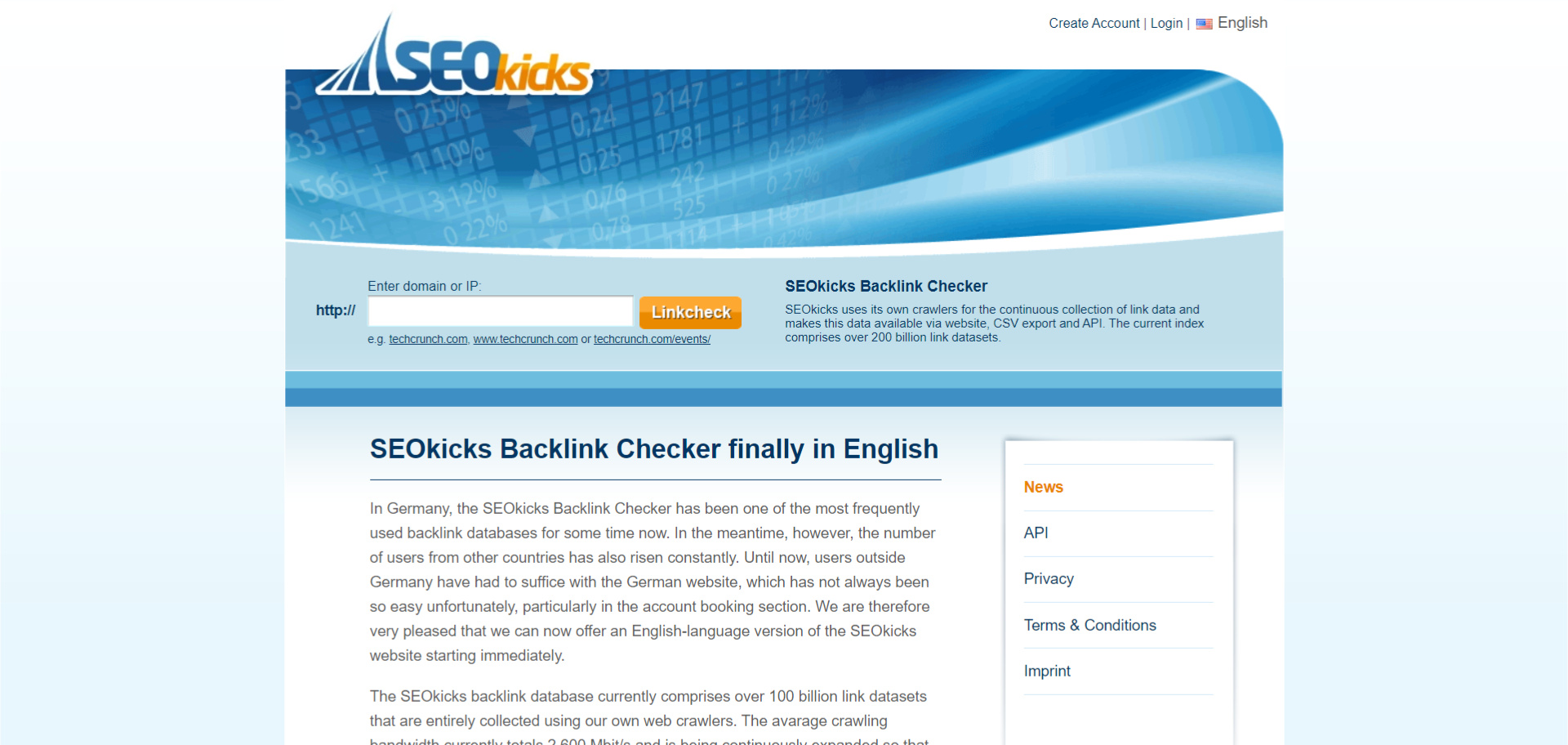 SEOkicks Backlink Checker Tool