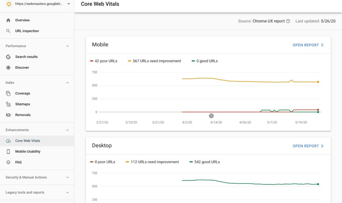 Monitor Core Web Vitals