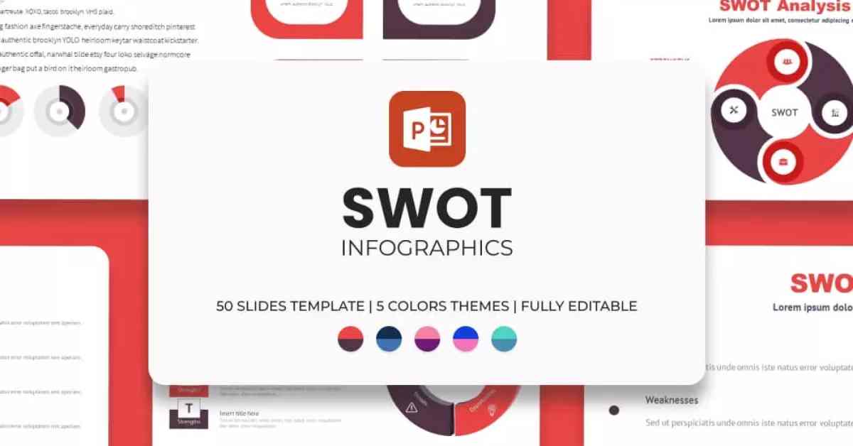 Red SWOT Powerpoint Template