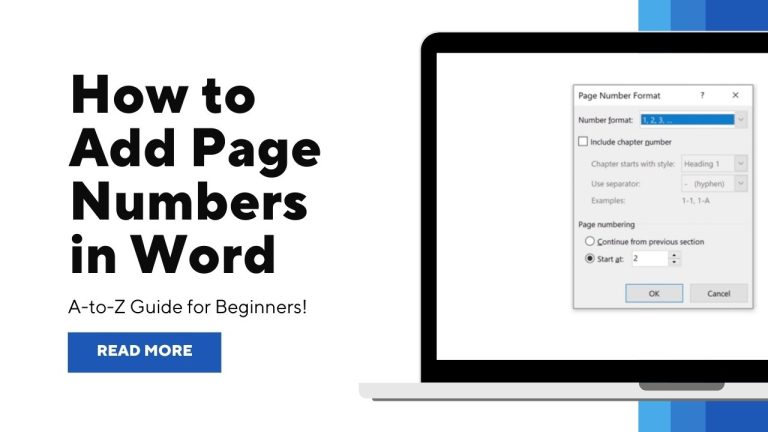 How to Add Page Numbers in Word