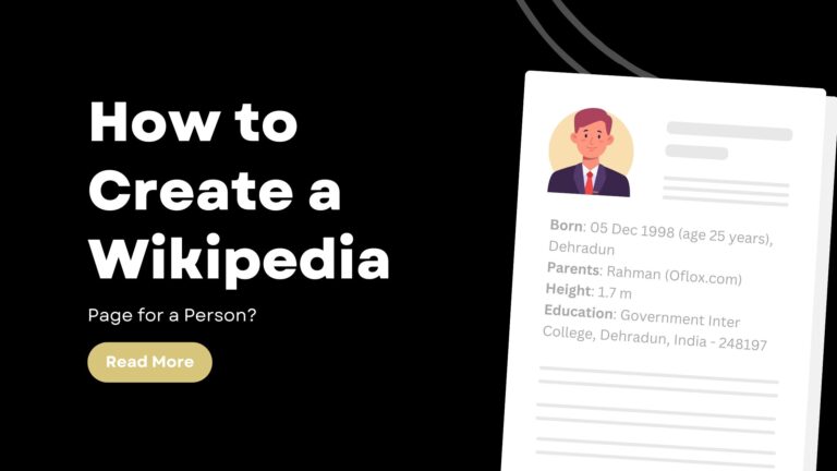 How to Create a Wikipedia Page for a Person
