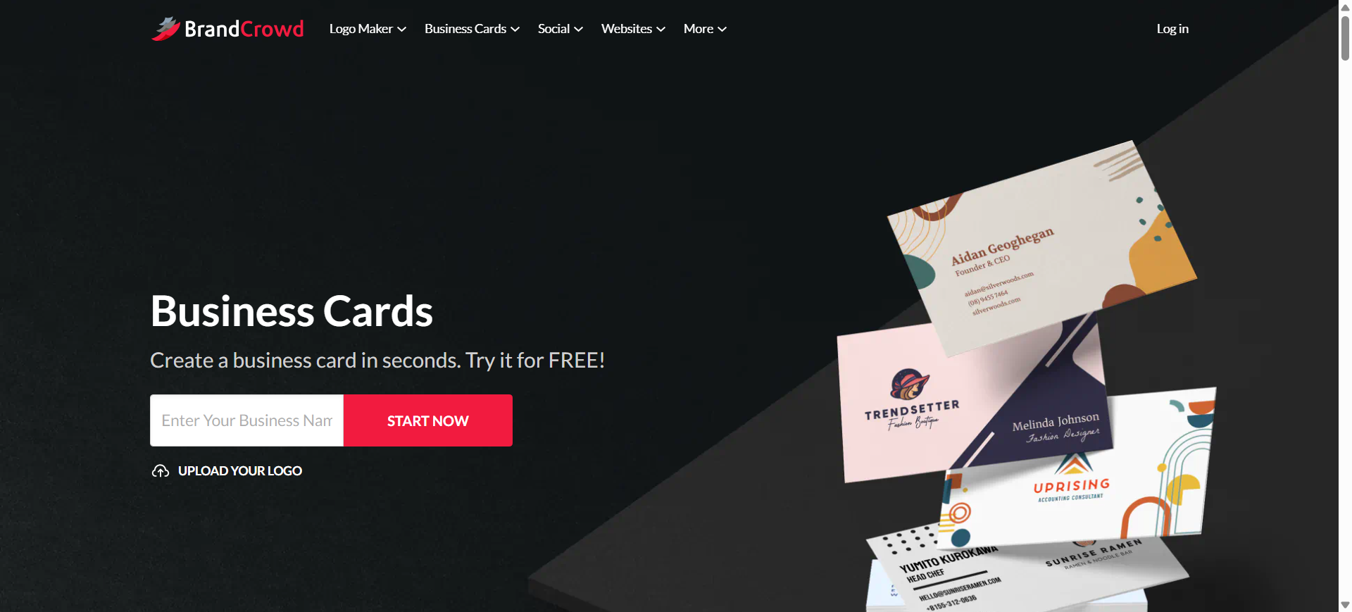 BrandCrowd Business Card Generator