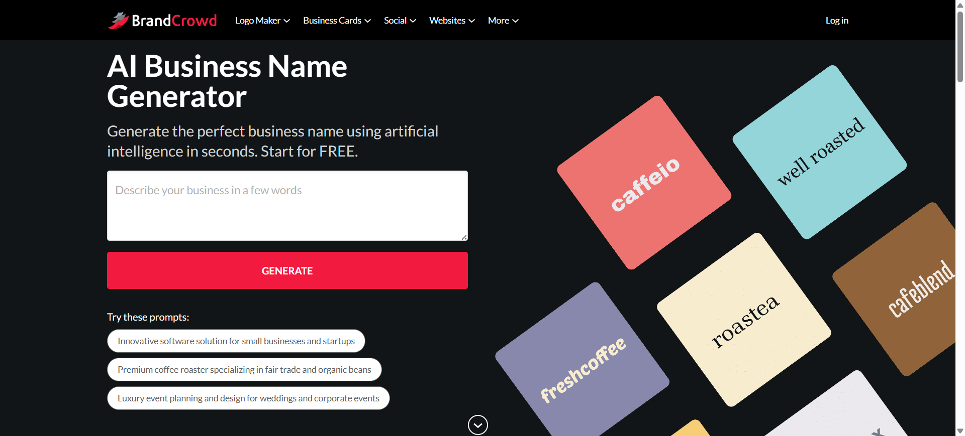 BrandCrowd – AI Business Name Generator