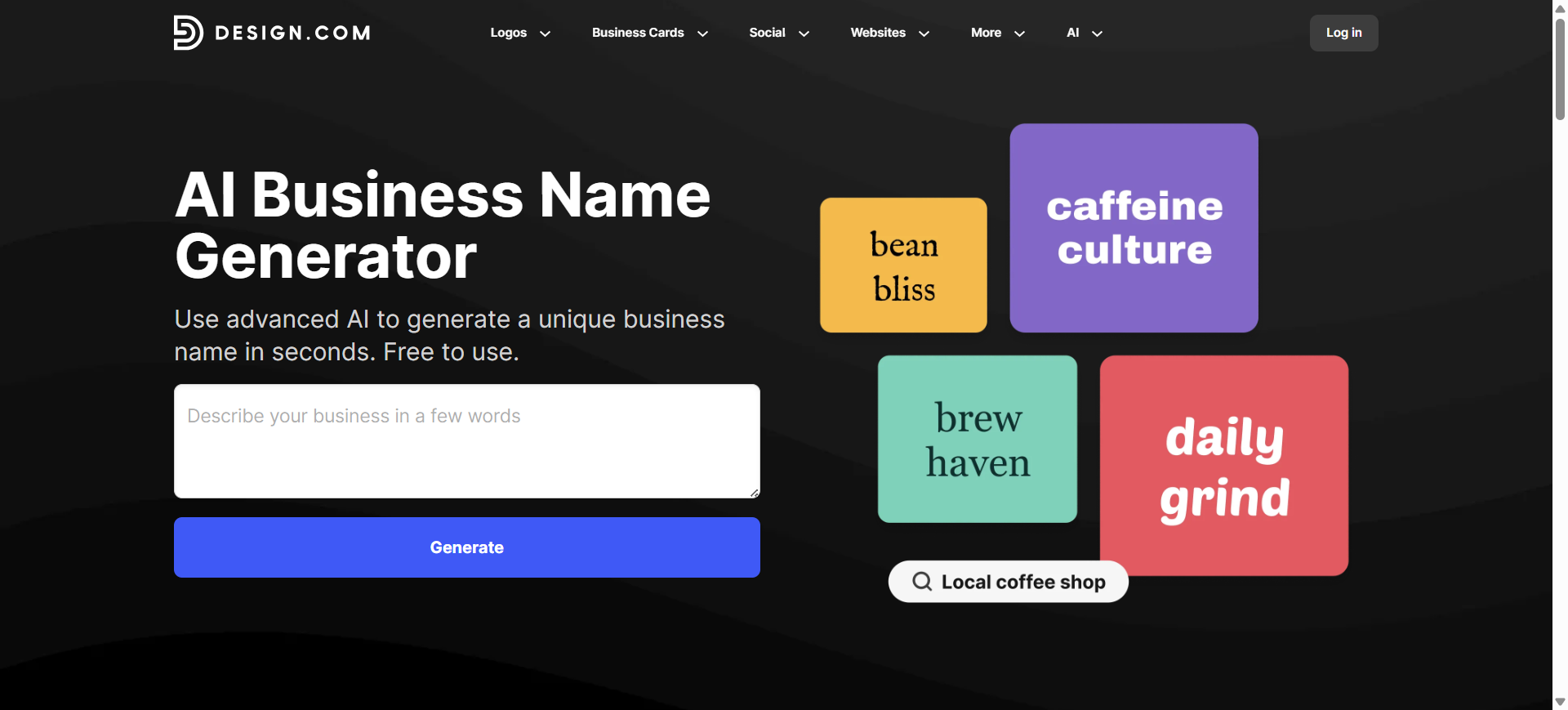 Design.com – Top AI Business Name Generator